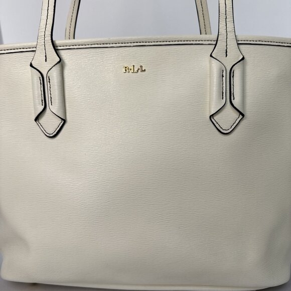 Ralph Lauren RLL Ivory Leather Shoulder Bag - Picture 5 of 16